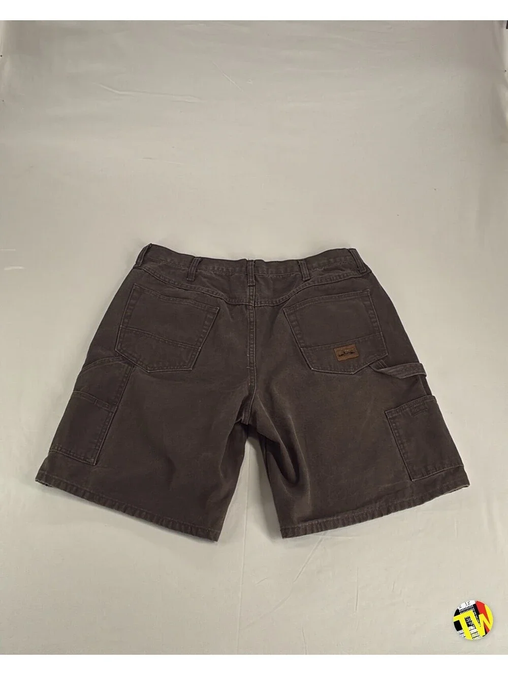 Y2K Big Smith Carpenter Shorts Faded Brown Canvas Workwear